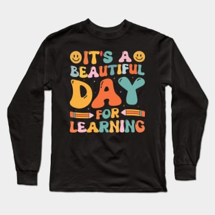 It's A Beautiful Day For Learning Retro Long Sleeve T-Shirt